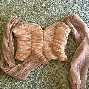 Nude Blouse Long Sleeve